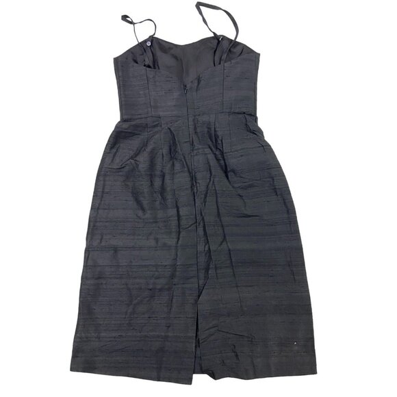 Watters & Watters Cocktail Dress 4 Spaghetti Strap Black Sweetheart Neckline - Picture 2 of 5